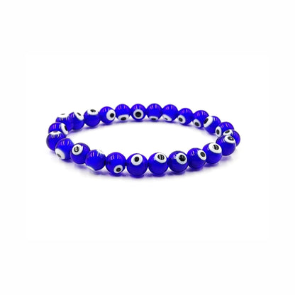 PRECIOUS PEBBLE Evil Eye Beaded Bracelet for Men & Women – Handmade Turkish Blue Eye Bracelets with Natural Stone Beads – Adjustable Size Symbolic Jewelry for Mindful Style, Gifting & Everyday Wear