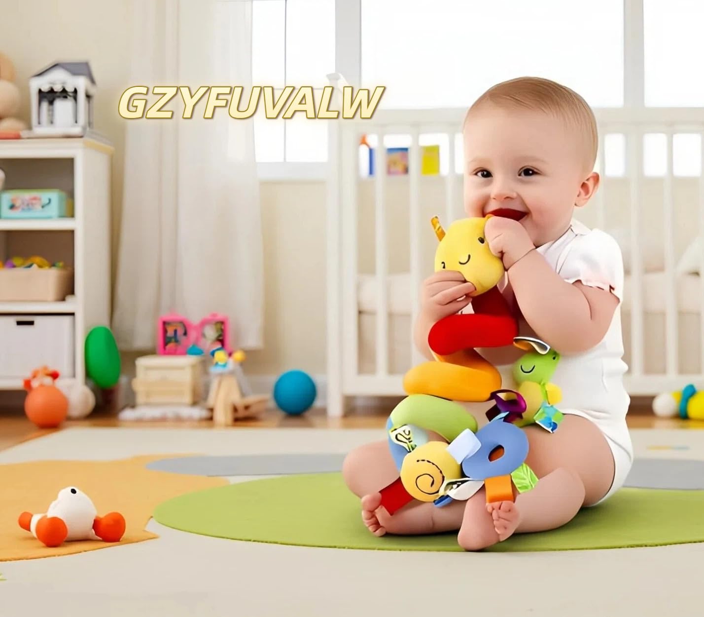 GZYFUVALW Car Seat & Stroller Toy_Infant Toys Baby Sensory Interaction Cartoon Toys with Ringing Bells_Hanging or Wrapping Around The Infant Bed or Strollea