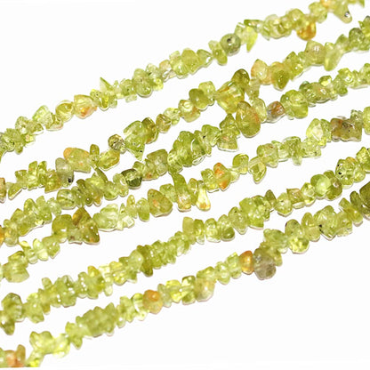 PLTbeads Gemstone Chips Natural Green Peridot Lazuli 3-5mm Healing Crystals Waist Bracelets Necklace Kit Irregular Stone DIY Crafts Design Jewelry Making Approxi 32 inch