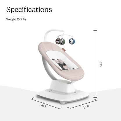 UPPAbaby Mamaroo Smart Swing – Customizable Soothing Modes with MotionSync Technology – Infant Recline + Bluetooth Enabled – Included Newborn Insert – Charlie (Sand Mélange)