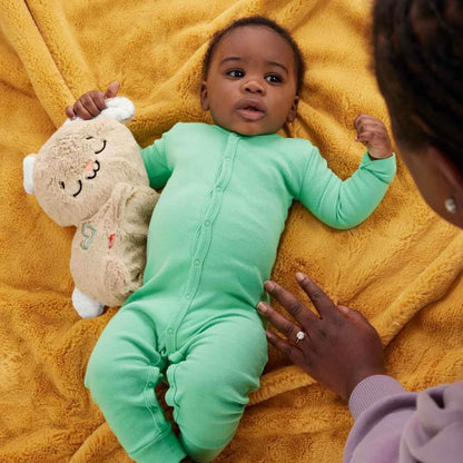 Fisher-Price Baby Sound Machine Soothe & Settle Bunny Portable Plush Toy with Music, Lights & Motion for Newborns