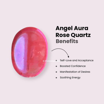 Angel Aura Rose Quartz Thumb Worry Stones Metaphysical Gemstone Crystal Healing Reiki Men Women Gift FENG Shui Positive Energy Love Wellness Palm Stones Wicca Powerful