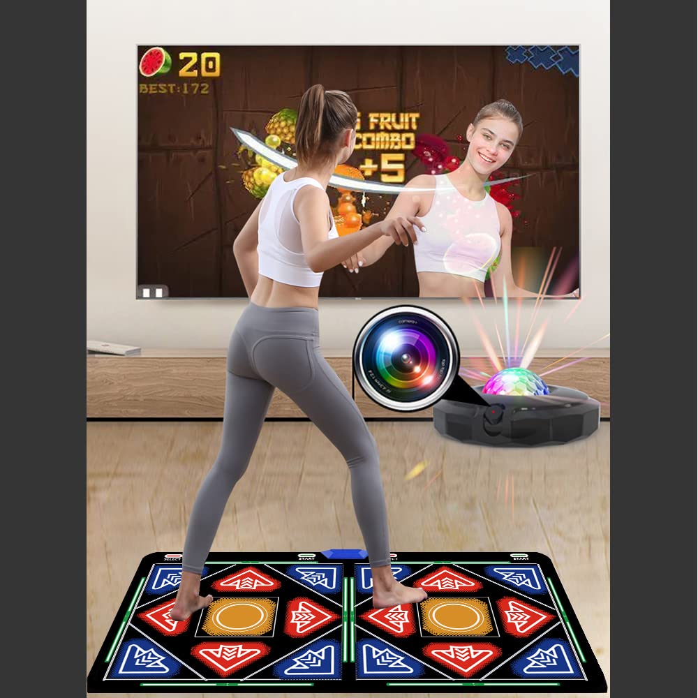 OZLET Single/Double HDMI Musical Electronic Dance mat with a Camera,a 64G Large Memory Card,Including 1030 Games,81 Music Videos,650 Songs,Suitable for TV use,a Luxurious Gift for Boys and Girls