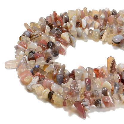 PLTbeads 7-8mm Natural Botswana Agate Gemstone Chips Beads Healing Crystals Waist Bracelets Necklace Kit Irregular Stone DIY Crafts Design Jewelry Making