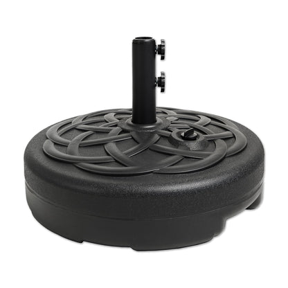 Helios&Hestia 112 lb Heavy Duty Round Umbrella Base, Plastic Water and Sand Fillable Outdoor Stand Weight for Patio Market Table Umbrella, Black