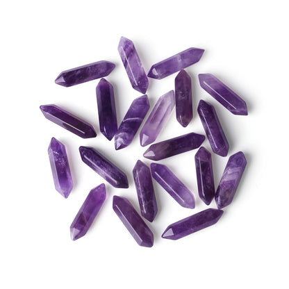 ZHIYUXI Amethyst Crystal Rock Amethyst Stone Gems Gemstones Amethyst Crystals Bulk Crystal Set Bulk Crystals Purple Crystal Wand Tumbled Polished Rocks Reiki Therapy Meditation Decor Gifts 10 Pcs