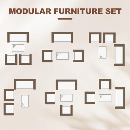 MilleLoom 4-Piece Outdoor Furniture Set, PE Rattan Wicker Chairs with Soft Cushions & Tempered Glass Coffee Table - All-Weather Patio Set for Garden, Backyard, Porch, Poolside (Gradient Brown/Beige)