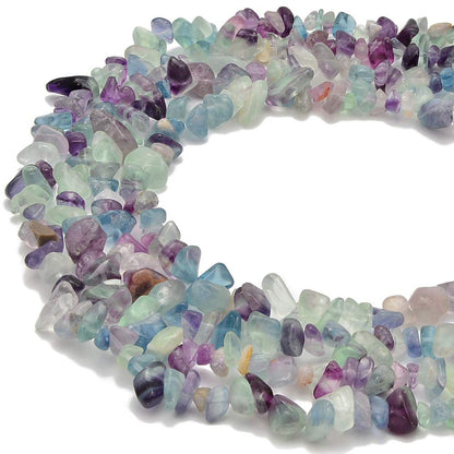 PLTbeads Gemstone Chips Natural Mutilcolor Fluorite 3-5mm Healing Crystals Waist Bracelets Necklace Kit Irregular Stone DIY Crafts Design Jewelry Making Approxi 32 inch