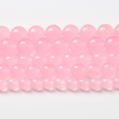 10mm 36pcs Natural Light Pink Chalcedony Stone Beads for Jewelry Making Energy Healing Power Stone DIY Bracelet Necklace Accessories 15" (10mm, Light Pink Chalcedony)