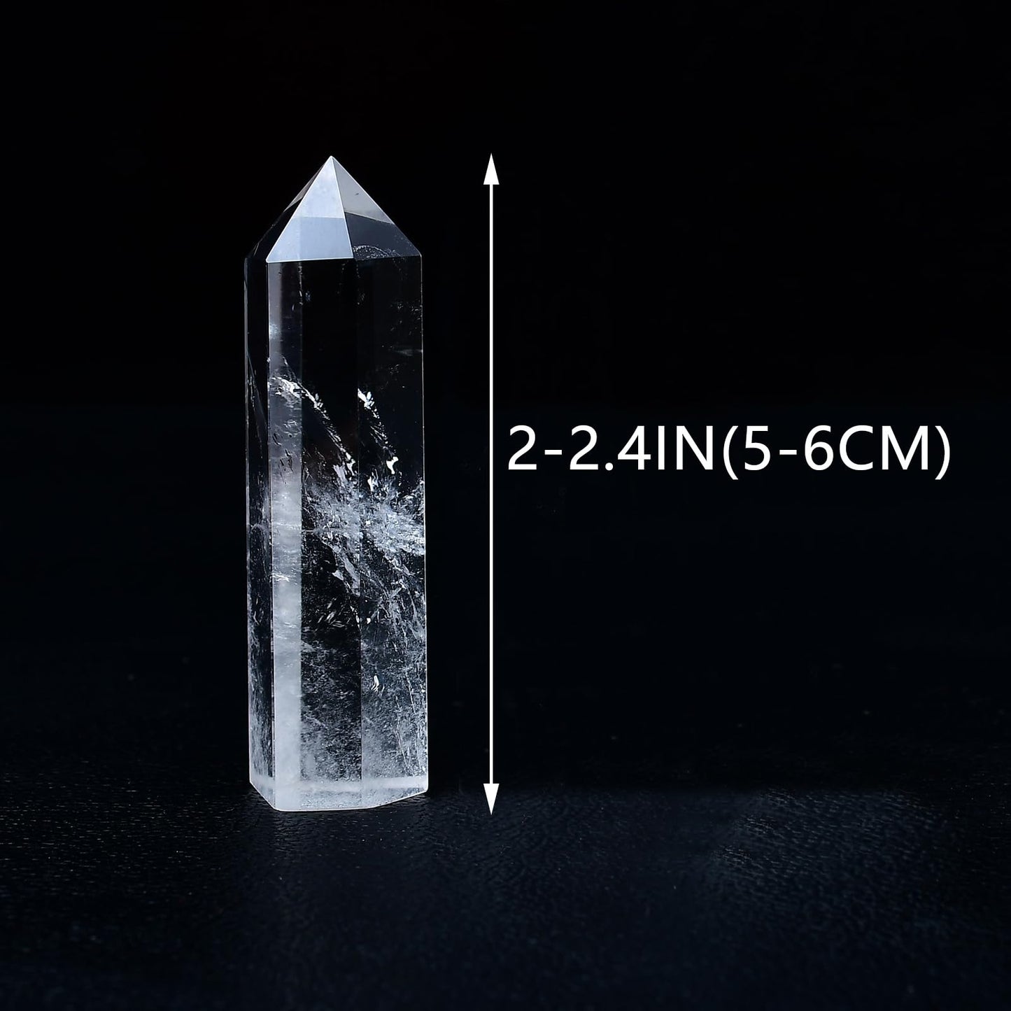 WUYOUSHI 1PCS Clear Quartz Healing Crystals Towers / 1.96-2.36" Natural Reiki Energy Wand Stone 6 Faceted Chakra Quartz Crystal Reiki Meditation Therapy Decoration Gifts