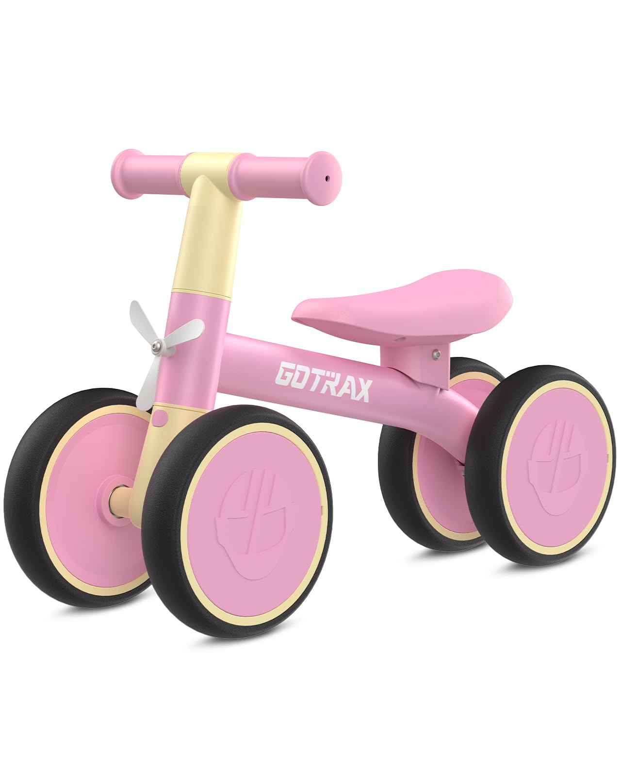 Gotrax Baby Balance Bike 1-2 Years, 7" Front & Rear Silent Wheels, Sturdy Steel Frame 66 lbs Load, Quick 2-Min Assembly, CPC Certified, Comfortable Soft Seat, Toddler Birthday Gift for Boys&Girls Pink