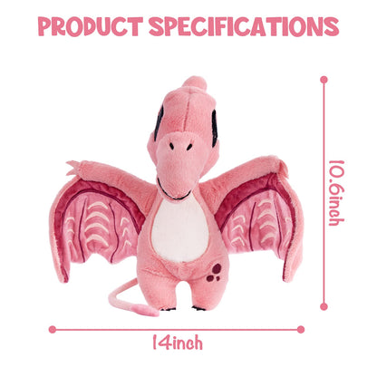 TCBunny Baby Dinosaur 14" Stuffed Animal Plush Toy, Kid's Gifts for Boys, Girls, Birthday, Valentine, Christmas (Pterosauria - Pink)