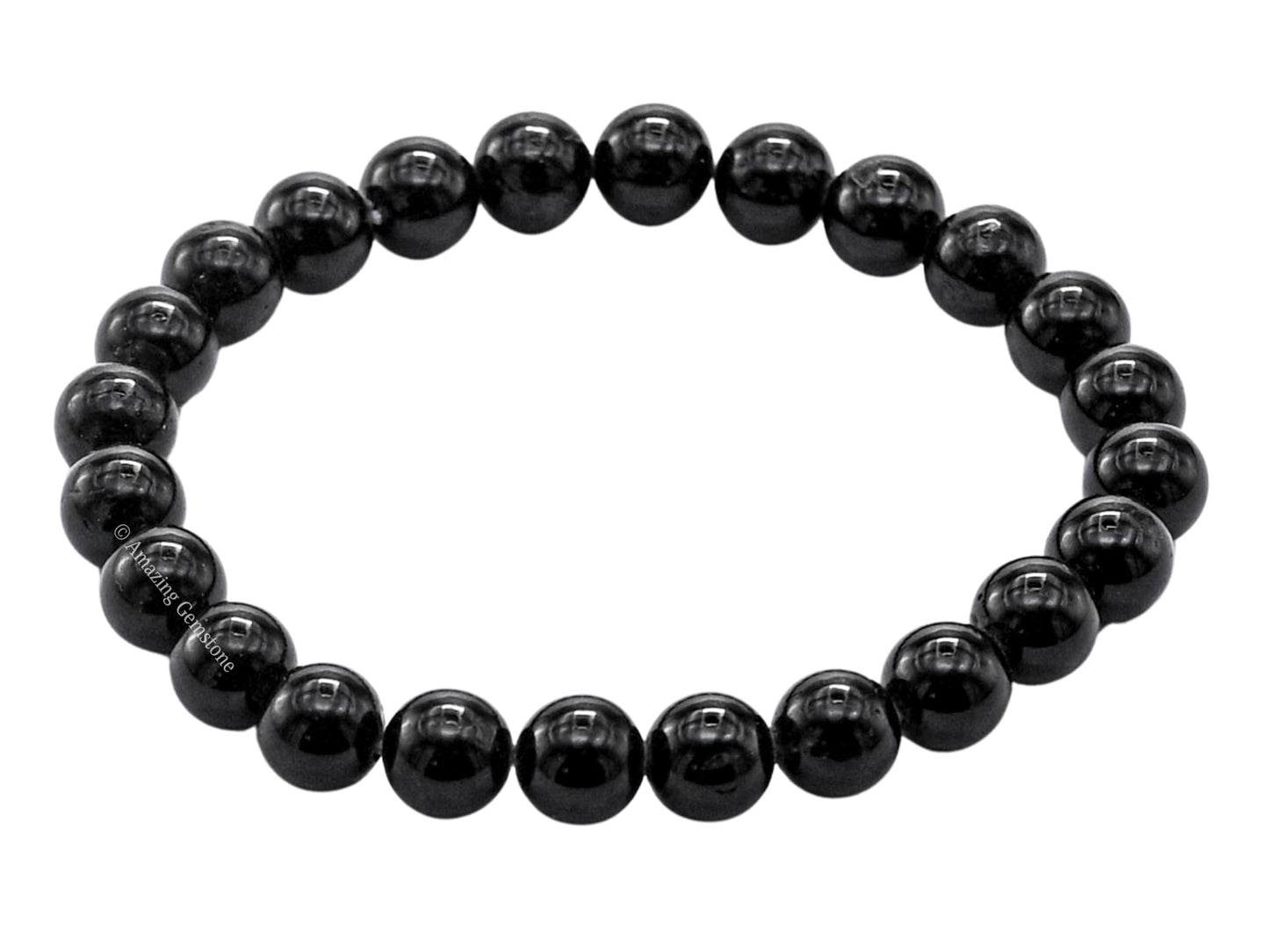 Amazing Gemstone Black Tourmaline Bracelet for Women Men's Gifts - Protection Healing Crystal Bracelet - 8mm Beaded Stretchable Bracelet Pulseras Para Hombres Mujer Stocking Stuffers (Regular)