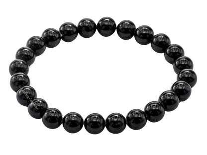 Amazing Gemstone Black Tourmaline Bracelet for Women Men's Gifts - Protection Healing Crystal Bracelet - 8mm Beaded Stretchable Bracelet Pulseras Para Hombres Mujer Stocking Stuffers (Regular)