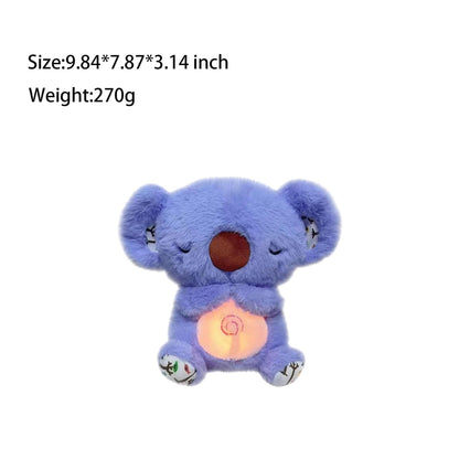 Anxiety Stuffed Animal - Relief Koala Bear for Adults & Kids, Soothing Plush with Breathing Motion, Calming Sleep Buddy, Music & Lights(Battery-Free)