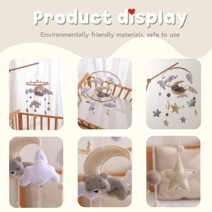 GOODMOM Baby Crib Mobile for Boys Girls Sleeping Bear Mobile for Crib, Baby Bassinet Mobile Toy for Soothing Sleep Gender Neutral Nursery Mobile - Sun, Moon, Cloud, Bear(Gery)