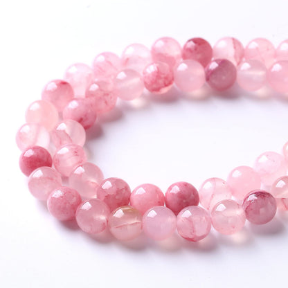 86pcs 4mm Natural Rose Pink Persian Jade Gemstone Round Loose Spacer Beads for Jewelry Making Healing Energy Stone Beads DIY Bracelets Necklaces 15"