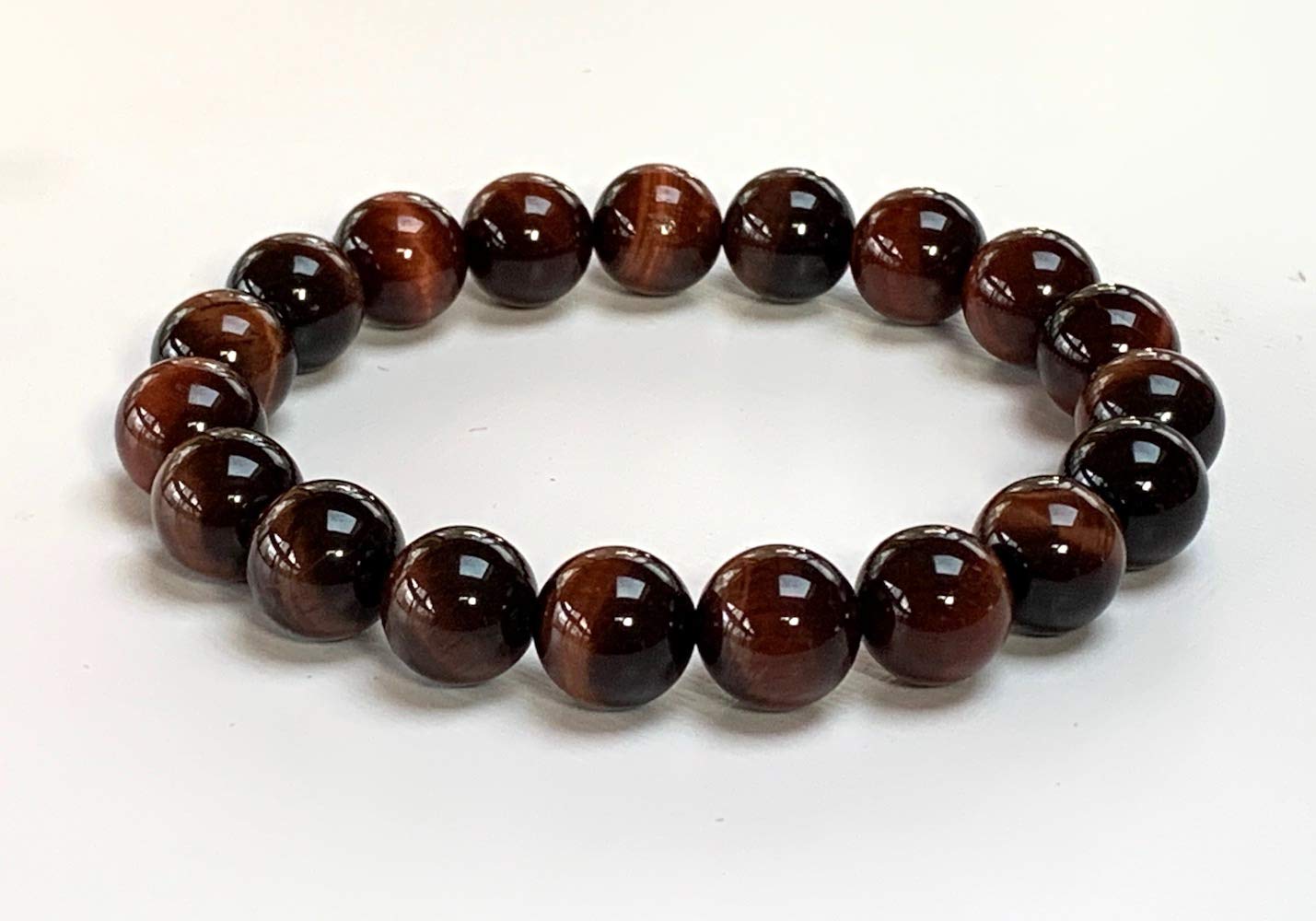 AWAKEN YOUR KUNDALINI Red Tiger’s Eye Bracelet – 10mm Stretch Beads, Birthstone Energy