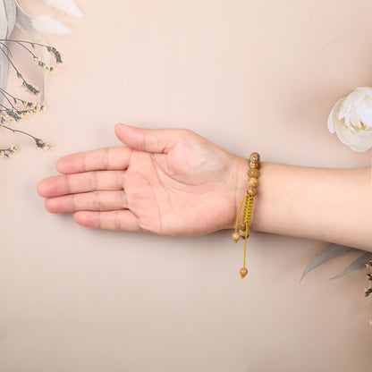 AD Beads Natural 8mm Gemstone Bracelets Healing Power Crystal Macrame Adjustable 7-9 Inch (Picture Jasper)