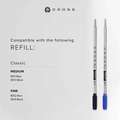 Cross Bailey Light Polished Blue Resin Ballpoint Pen - Professional Pen for Effortless Writing - Journaling, Note-Taking & More - Black Ink - Easy Handling - Includes Gift Box