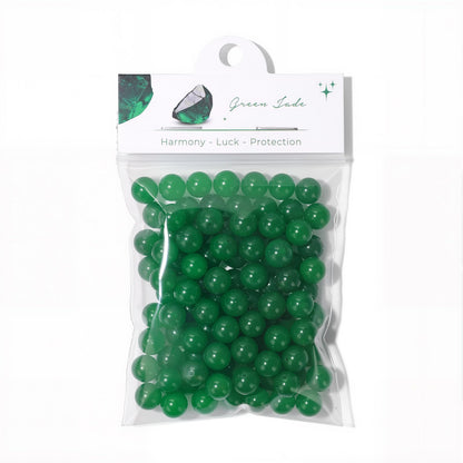 Raicegs 100pcs 8mm Green Jade Beads Natural Gemstone Beads Round Loose Beads for Jewelry Making DIY Bracelets Necklace