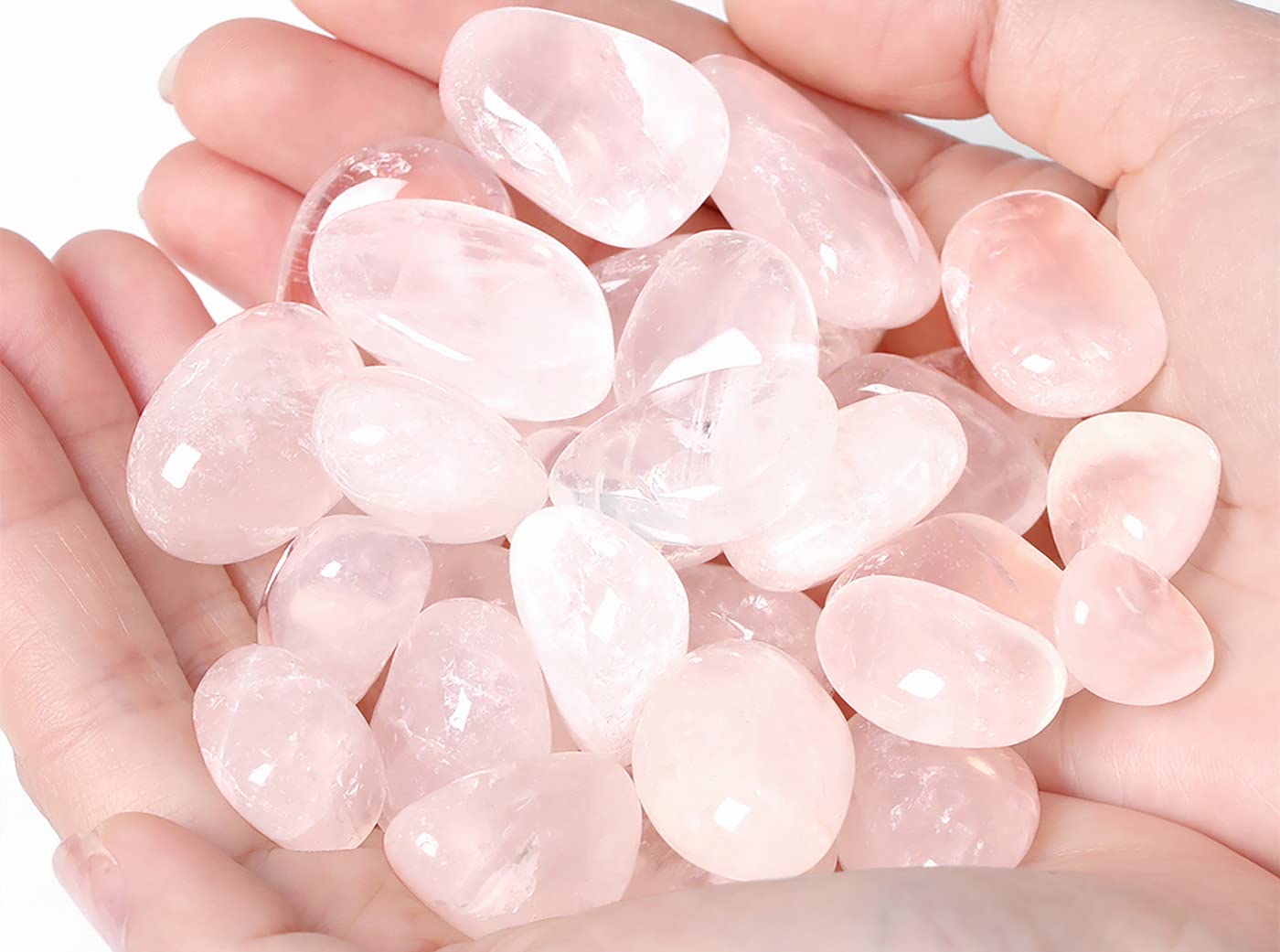 QINJIEJIE Clear Quartz Crystals Bulk (1000+ Carats) Polished Stone 0.6-1" Tumbled Stones Healing Crystal Reiki Decoration 0.45 lb 200G