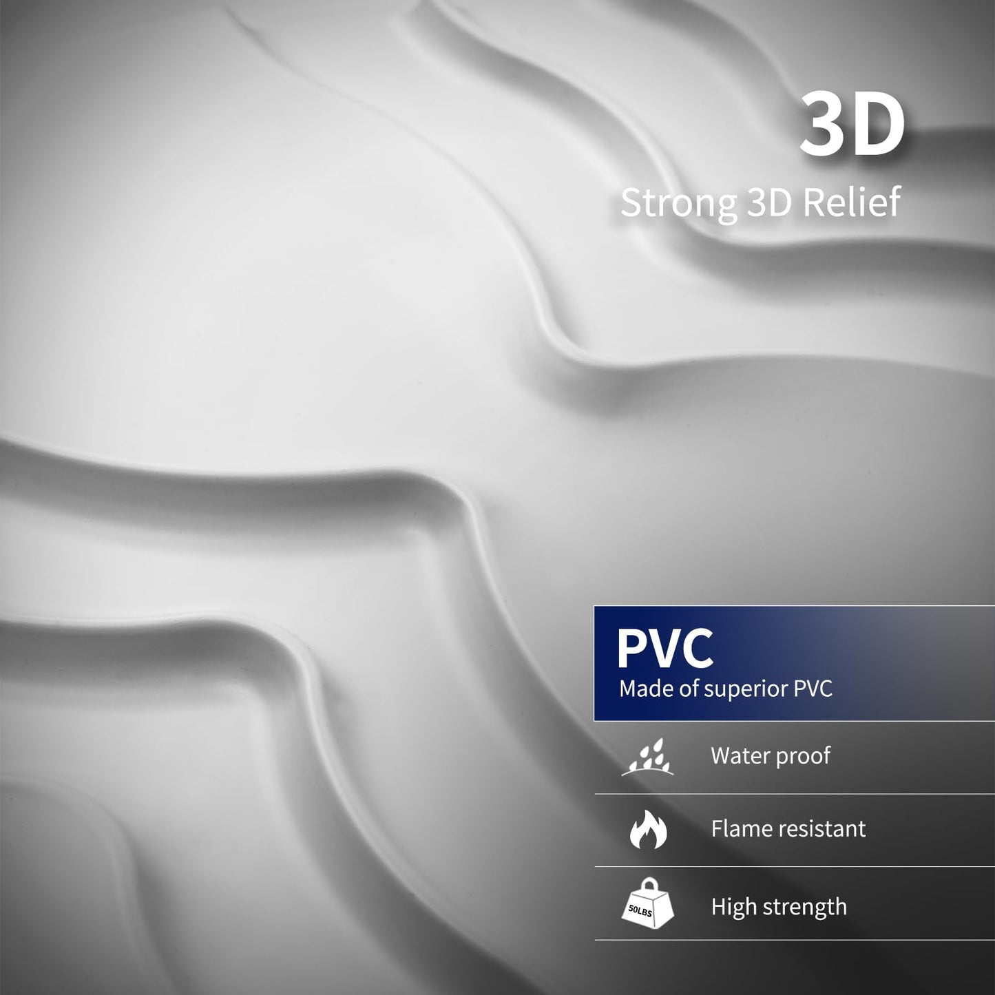 Art3dwallpanels 33 Pack 3D Wall Panel, 2 Different Effects PVC Textured Wall Panels for Interior Wall Décor, 12 x12 Inch Cover 32.Sq.Ft, White