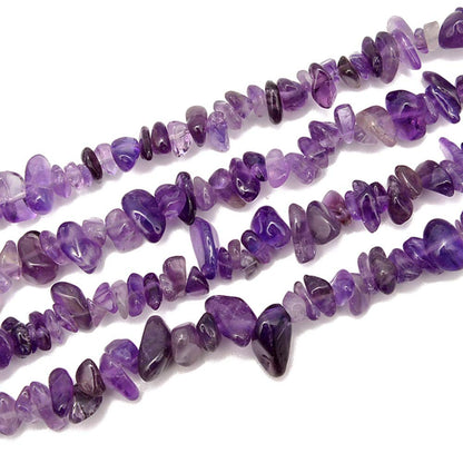 PLTbeads 5-8mm Natral Healing Gemstone Waist Bracelets Necklace Kit Irregular Stone DIY Crafts Design Jewelry Making 1 Strand per Bag Approxi 34 inch (Amethyst Chips)