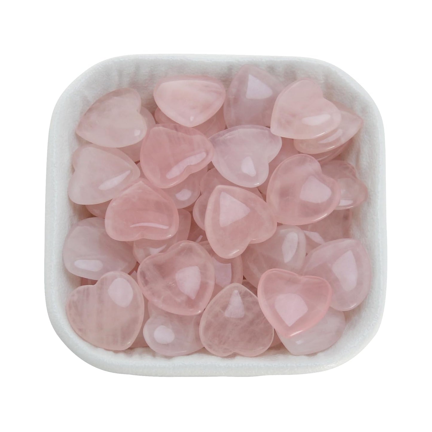 Namzi 20 Packs of Tumbled Polished Natural Rose Quartz Heart Stones, Crystals and Healing Stones Quartz Bulk for Wicca, Reiki, Healing Energy, Chakra Stones, Witchcraft Supplies