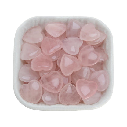 Namzi 20 Packs of Tumbled Polished Natural Rose Quartz Heart Stones, Crystals and Healing Stones Quartz Bulk for Wicca, Reiki, Healing Energy, Chakra Stones, Witchcraft Supplies