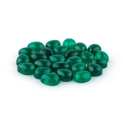 CRYSTALIS 22+pcs Natural Green Onyx Loose Gemstone Wholesale Bulk Cabochons Jewelry Making Supply, Chakra Healing Polished Stones, Wire Wrapping, DIY, Gem Collection, 9x7mm Pear
