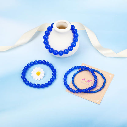 AD Beads Handmade Gemstone Stretch Elastic Bracelet Crystal Healing Reiki Nature's Beauty and Spiritual Essence Unisex (8mm, Blue Lapis Jade (Profession Success))