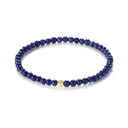 Lapis Lazuli Handmade Bracelet, Friendship Chakra Crystal Gemstone Bracelets, Beaded Protection Bracelet for Men Women Wealth Prosperity Feng Shui Good Luck Blue Stone Jewelry Bracelet (4mm Lapis Lazuli)
