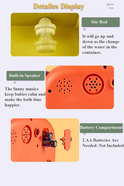 NEXTAKE Electric Bathtub Bubble Machine, Kids Cute Cartoon Animal Dinosaur Bubble Blower Machine Alligator Bubble Maker Bath Toy with Music and Vacuum Suction Cups (Green)