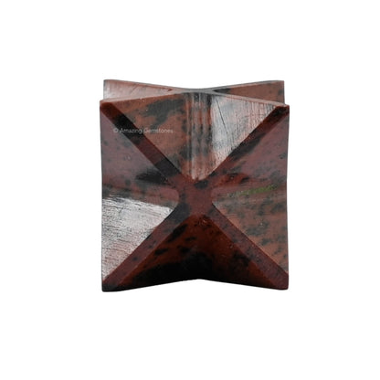 Amazing Gemstone Mahogany Obsidian Merkaba Crystal - 0.75 Inches Metaphysical Merkaba Star for Meditation - Energetic Tetrahedron Crystal and Healing Stones for Spiritual Growth and Healing (15-20mm)