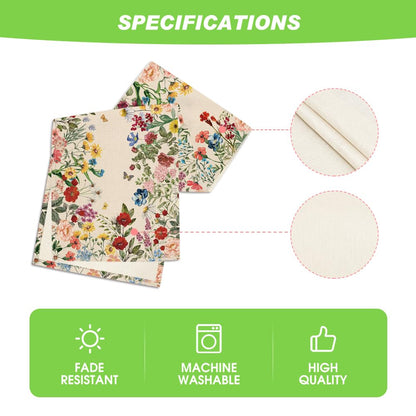 Artoid Mode Plants Floral Butterfly Valentine's Day Table Runner, Anniversary Wedding Kitchen Dining Table Decoration for Home Party Decor 13x72 Inch