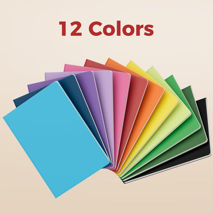 XYark Large Colorful Blank Notebook Journals Bulk with Thick Unlined Paper, 8.5x11 inch, 60 Pages, Journal Set for Travelers Students Office, Sketchbook Composition Diary Subject Notebooks, 12 Pack