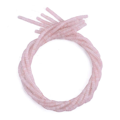 BEADIA Natural Rose Quarts Crystal Spacer Beads Caps Loose Semi Gemstone for Beading Jewelry Making 4mmx2mm 38cm