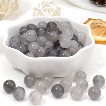 35pcs 10mm Natural Cloudy Quartz Crystal Gemstone Beads Energy Healing Crystal Round Loose Stone Beads for Jewelry Making, DIY Bracelets Necklaces
