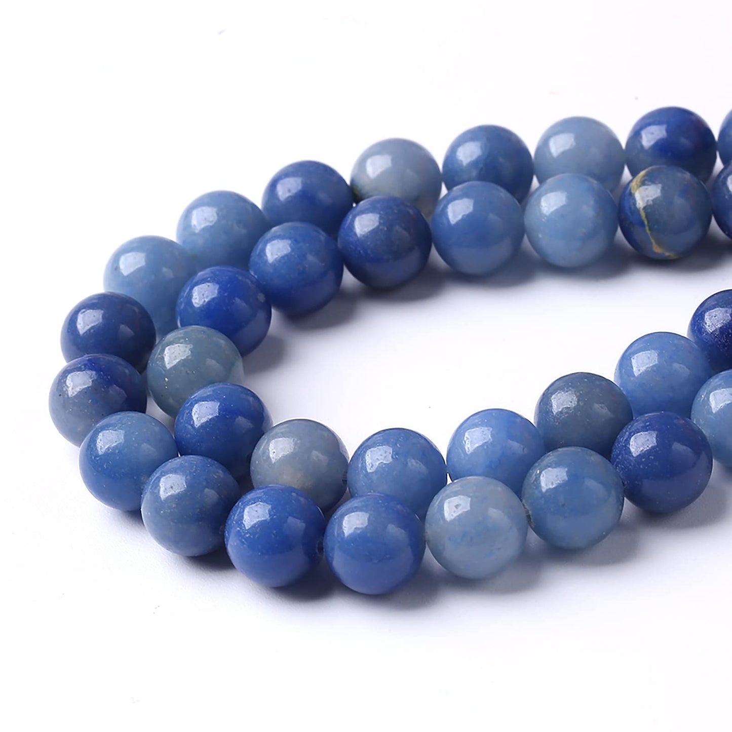 36PCS 10mm Natural Stone Beads Blue Aventurine Round Loose Spacer Energy Stone Healing Power Beads for Jewelry Making DIY Bracelet Necklace 15" Inch (10mm, Blue Aventurine)