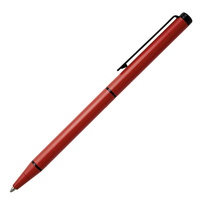 HUGO BOSS Cloud HSF3904P Ballpoint Pen in Brass Lipstick Red Matte Length: 14 cm Blue