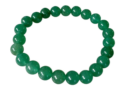 GAF TREASURES Green Aventurine Crystal Bead Bracelet 8mm, Genuine Green Aventurine Stretch Gemstone Bracelet, Healing Crystal Bracelet, Gift for Men & Women (1)