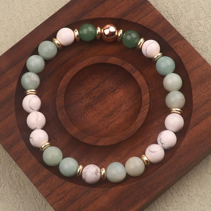 KSQS Healing Stone Bead Bracelet for Women, Natural Gemstones Balance Protection Bracelet, Spiritual Crystal Beads Bracelet Anxiety Relief with Meaning Card(#40)