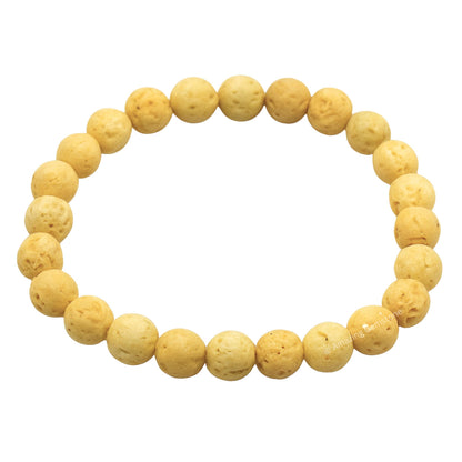 Amazing Gemstone Crystal Bracelet for Women Men's Gifts - Protection Healing Crystal Bracelet - 8mm Gemstone Beaded Stretchable Bracelet Pulseras Para Hombres Mujer Stocking Stuffers Mothers Day Gift (Cream Lava)