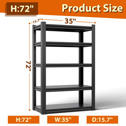 Gruocso Heavy Duty Storage Shelves Unit, Adjustable Metal Garage Shelving,3500LBS Garage Storage Industrial Shelves,Storage Racks,Steel Shelf Suitable for Shop,Warehouse,Basement