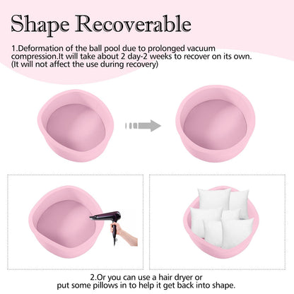 SHJADE 47.2"x 13.8" Foam Ball Pit, Large Ball Pits for Toddlers, Soft Round Playpen Ball Pool for Kids, Ideal Gift for Child Indoor and Outdoor Game, Pink(Balls not Included)