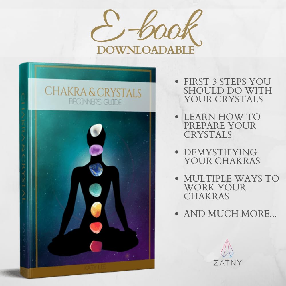 Crystals and Healing Stones Premium Kit Velvet Pouch - 7 Chakra Stones Healing Crystals Set, Ebook, Gift (Tiny 7 Chakra Stones)