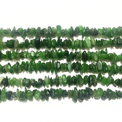 PLTbeads 7-8mm Natural Green Canada Jade Gemstone Chips Beads Healing Crystals Waist Bracelets Necklace Kit Irregular Stone DIY Crafts Design Jewelry Making