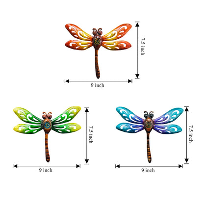 Yonivexis Metal Dragonfly Wall Decor Outdoor wall Art Hanging Decorations Living Room Bedroom Fence Dragonfly Garden Decor, Style1