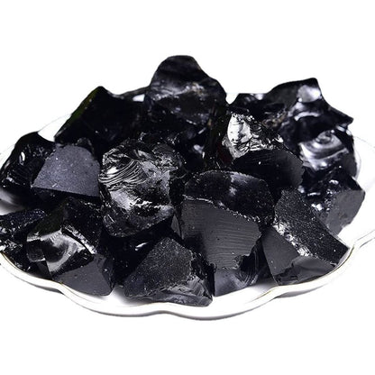 Black Obsidian Raw Crystals, Large 1.25-2.0" Healing Crystals Natural Rough Stones Crystal for Tumbling, Cabbing, Fountain Rocks, Decoration, Polishing, Wire Wrapping, Wicca & Reiki